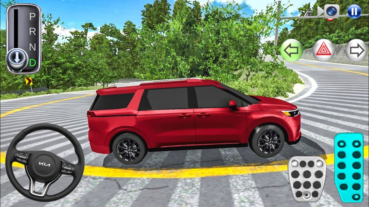 Testing New Maroon Kia Carnival on Hill Climbing & Hairpin Bends - 3D Driving Class Car Gameplay