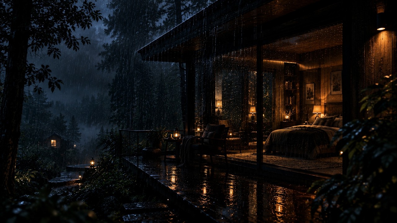 24/7 Heavy Rain & Thunder Sounds 🌧️ Rain on Window for Sleep, Study & Relaxation
