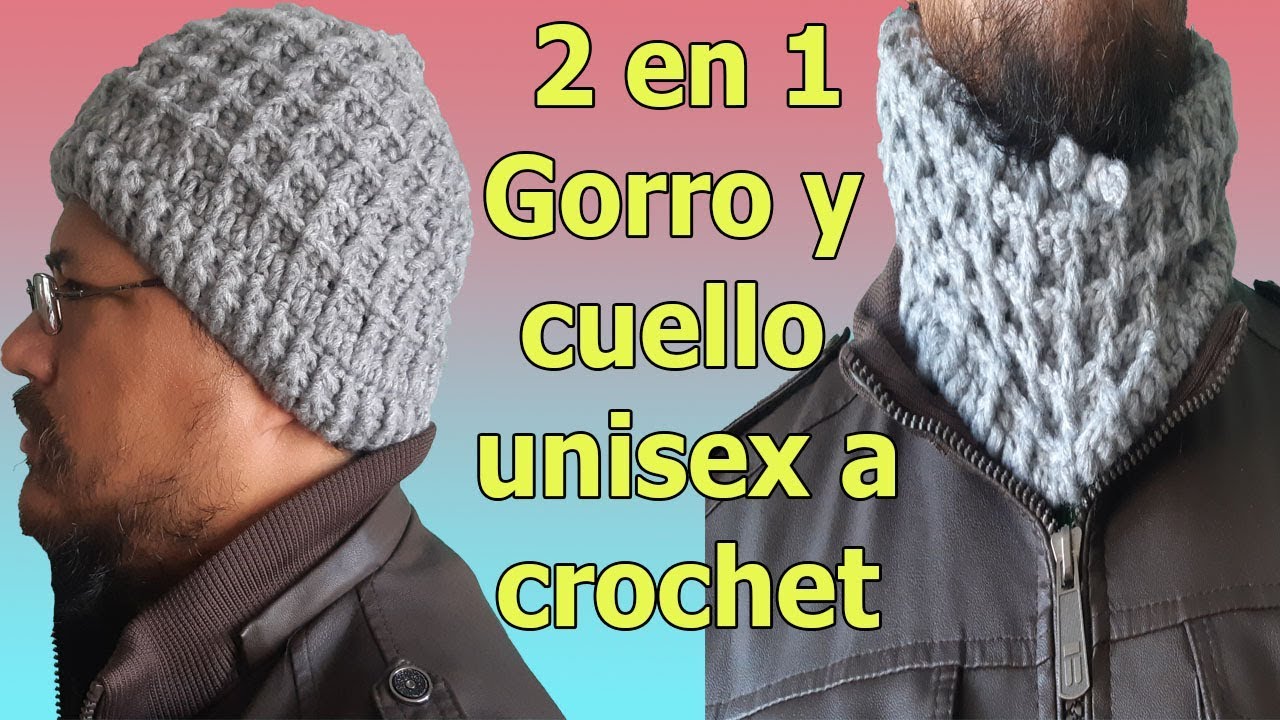 Gorro a crochet / Ganchillo para hombre / de tejer / Crochet Ribbed Hat - YouTube