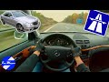 Mercedes-Benz E 200 Kompressor | POV | TOP SPEED | on GERMAN AUTOBAHN | Facelift 184 HP