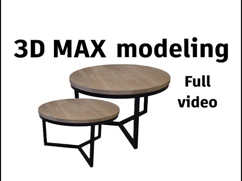 a round Coffee table set  - side table - low table modeling in 3d max