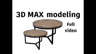 a round Coffee table set  - side table - low table modeling in 3d max