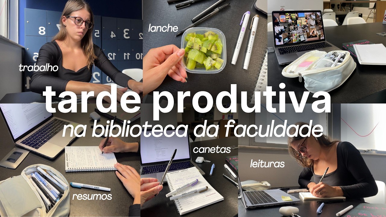 UMA TARDE PRODUTIVA DE ESTUDOS NA BIBLIOTECA DA FACULDADE | passando matéria a limpo e trabalhando