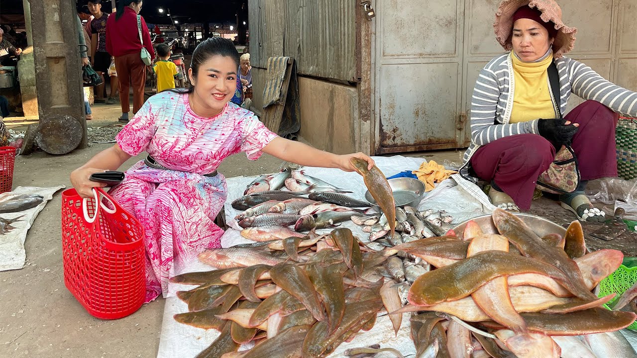 Pregnant mom buy tonguefish for cooking - Yummy baked beans fried fish cooking