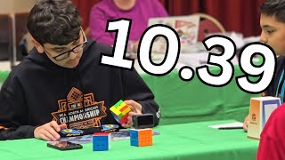 Rubik’s Cube Solved ONE-HANDED in 10.39 Seconds! (PR)