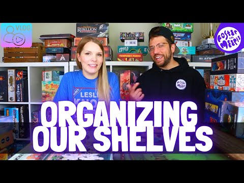 Organizing Our Board Game Shelves! Board Game Vlog