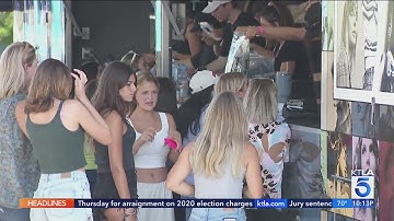 Fan camp out for chance at Taylor Swift merchandise