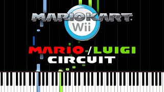 Marioluigi Circuit - Mario Kart Wii Piano Tutorial Synthesia