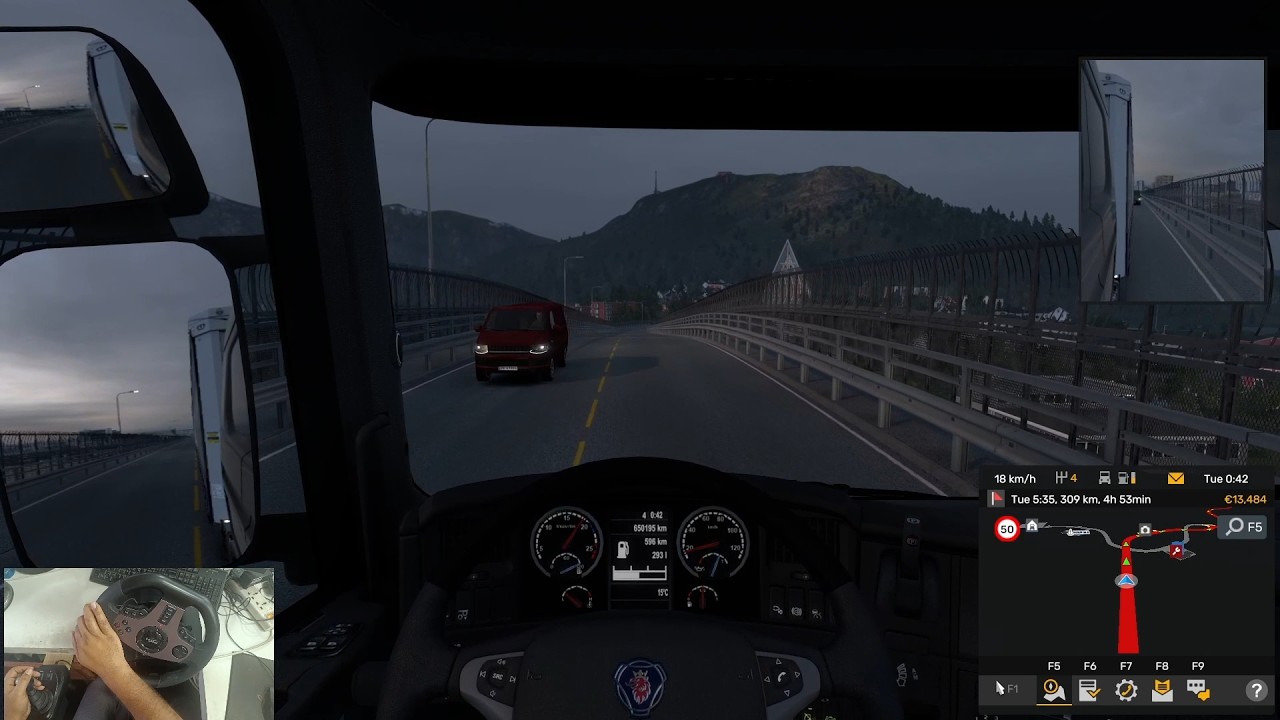 ETS2 Euro Truck Simulator 2 Realistic Drive w PXN V9 Steering Wheel