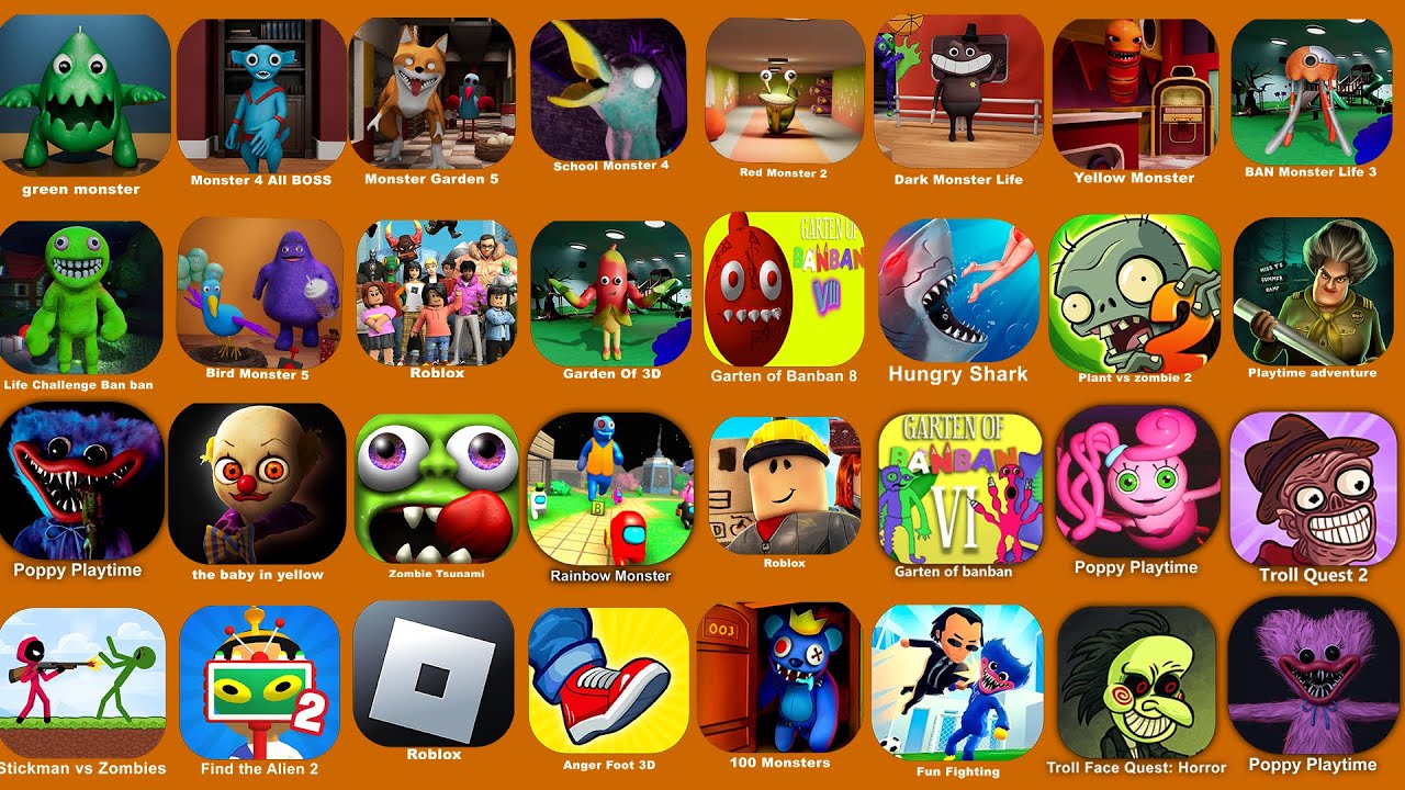 Green Monster Survival 4 Story,Monster Garden Friends 5,Dark Monster Life Challenge 5,Red Monster