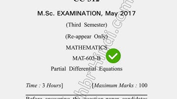2017 Dcrust MSc Mathematics 3rd Sem Reappear Partial Differential Equation Question Paper