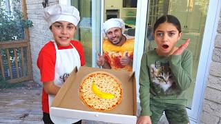 Heidi & Zidane की मज़ेदार पिज़्ज़ा डिलीवरी और हेल्दी फूड 🍕🍌 | बच्चों की फनी कहानियाँ