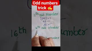 💥 Finding Odd numbers in the number system 💥 Short trick 👍