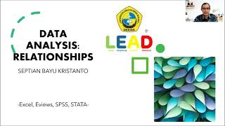 Data Analysis: Relationships (Excel, Eviews, SPSS, STATA) Data Analysis: Relationships (Excel, Eviews, SPSS, STATA)