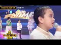 Kim tries to tell the story of the song too much love will kill you  tawag ng tanghalan kids