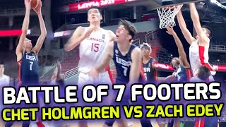 7'1 Chet Holmgren & Team USA get TESTED By 7'3' Zach Edey & Team Canada! 7 FOOTERS Get Physical!