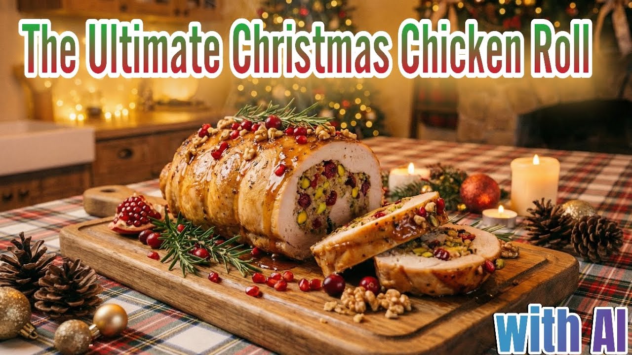 The Ultimate Christmas Chicken Roll.. jeweled chicken
