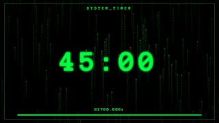 45 Minute Countdown Timer – SILENT – 4K - 60FPS