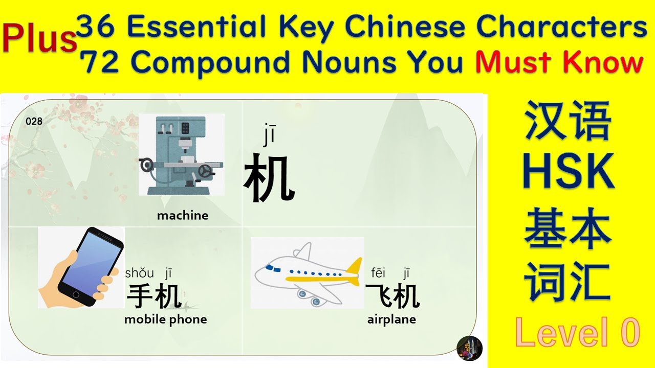 Learn 36 Core characters with 72 essential Nouns in Mandarin Chinese ...