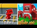I Survive 100 DAYS As A TRAIN EATER in MINECRAFT!!