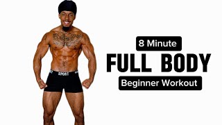 8 MIN FULL BODY HIIT for Beginners - No Equipment - No Repeat Home Workout