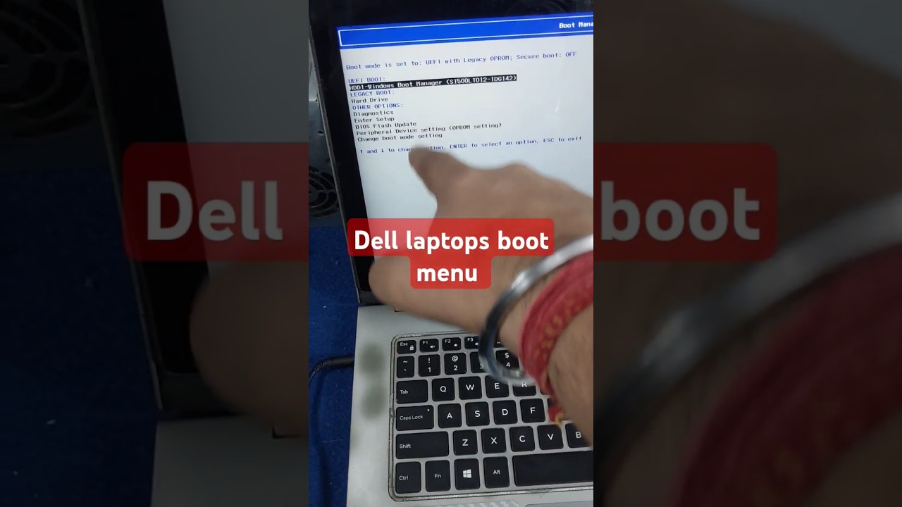 Boot menu of dell laptop 