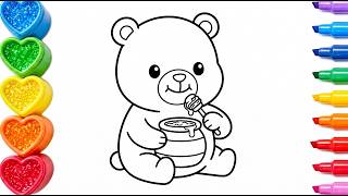 🐻Drawing and Coloring a Cute Brown Bear | Easy Step By Step Tutorial for Beginners
