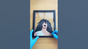 Madara Uchiha ☠️ CUSTOM ANIME GLASS PAINTING #shorts