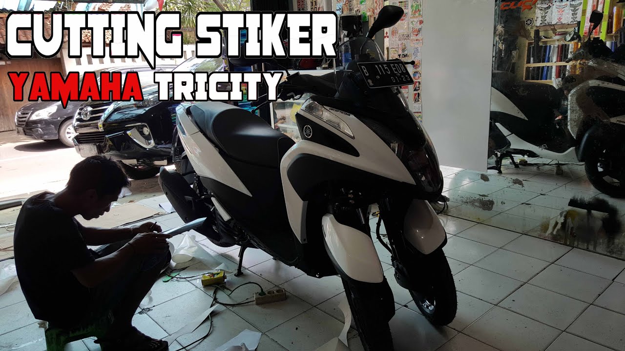 Pasang Stiker Full Body Yamaha Tricity Cutting Stiker Paso