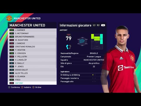 Manchester United 2022-23 #efootball23 Ps4 #Ps5 PES 2021 Player Faces Ratings EFutbal Option File