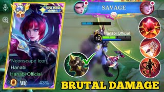 HANABI SAVAGE BRUTAL DAMAGE THE SOLO RANK - SESAKIT INIKAH DAMAGE HANABI? BEST BUILD TERSAKIT - MLBB