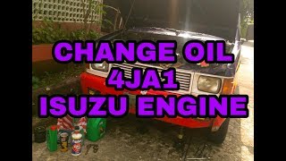 change oil 4ja1 isuzu engine plus tips.. sa maitim na usok ng makina,,
