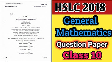 HSLC 2018 Math Question Paper|General Mathematics Question Paper 2018|Maths Common Question 10||