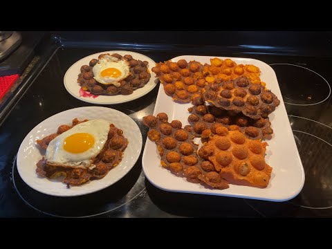 Chickpea Bubble Waffles Using Pampered Chef Waffle Puff Pan