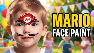 Mario Kart Face Painting Tutorial  | Easy Mario Face Paint Design