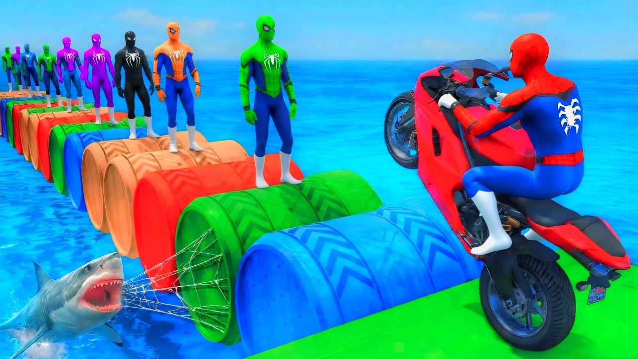 الرجل العنكبوت انقاذ باتمان Spider-Man Rescue batman vs iron man vs venom funny Game GTA 5 superhero