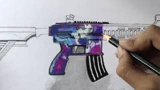 Drawing of M416 gun by soft pastels screenshot 5