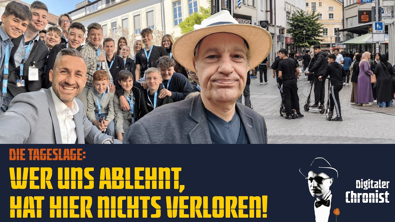 "Wir" sprechen seit Jahren darüber, dass irgendwann die Schere zwischen der, ich nenne sie mal "Tagesschau-Realität" und der täglich von den Menschen wahrgenommenen Alltagsrealität zu weit auseinander geht und das Narrativ nicht mehr zu halten ist. 
Die Menschen verlieren ihre Angst, "Nazis", "Rassisten" oder "Menschenfeinde" genannt zu werden. Die Probleme sind so groß geworden, dass sie nicht mehr wegignoriert werden können.

Ich will diese Leute nicht hier haben!

Euer Thomas
 
─────────────────────────────────────────
🔴 AUCH AUF DIESEN PLATTFORMEN:
─────────────────────────────────────────
🌐 Alle Videos & Kanaele: https://www.digitaler-chronist.com/alle-unsere-kanaele-auf-einen-blick/
📺 Odysee: https://odysee.com/@Digitaler.Chronist:8
📺 Rumble: https://rumble.com/user/DigitalerChronist
📺 Bitchute: https://www.bitchute.com/channel/TIIWbiMf6vvT/
💬 Telegram: https://t.me/DigitalChronist
🐦 X (Twitter): https://x.com/DigitalerC
📂 DC-Mediathek: https://t.me/DC_Mediathek
 
─────────────────────────────────────────
💛 UNSERE ARBEIT UNTERSTÜTZEN:
─────────────────────────────────────────
🌐 https://www.digitaler-chronist.com/unterstuetzen
  Bankverbindung
  Thomas Grabinger
  IBAN: DE76 1001 1001 2624 5985 47

☕ Ko-fi: https://ko-fi.com/digitalerchronist
💳 Stripe (Apple Pay / Kreditkarte):     https://buy.stripe.com/cN229tfIdb749KU288
   ₿ Bitcoin: 3Mq26ouX6QZAQcyyb79hjPjFcrgENBVBec
Kanalmitgliedschaft auf YouTube:
https://www.youtube.com/@Digitaler-Chronist/join
─────────────────────────────────────────
🖊️ DIGITALER CHRONIST – Unabhängige Polit-Satire seit 2019
 | Art. 5 III Satz 1 GG
 
#DigitalerChronist #DieTageslage #PolitikDeutschland #Zeitgeschehen #Satire #WachAuf