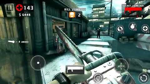 Dead trigger 2 rocket launcher, grenade launcher & chainsaw gameplay level 55 on hard iOS take no...