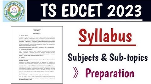 TS EDCET 2023 Syllabus ||Edcet Syllabus ||Edcet Preparation.