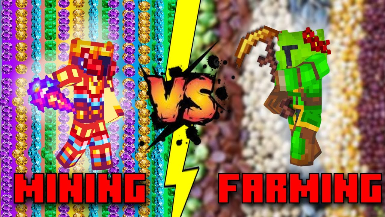 Mining VS Farming WAR! Hypixel skyblock