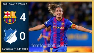 [4-0] | 10.11.2021 | FC Barcelona Femeni vs TSG Hoffenheim | UWCL 2021-22 | Group C Week 3