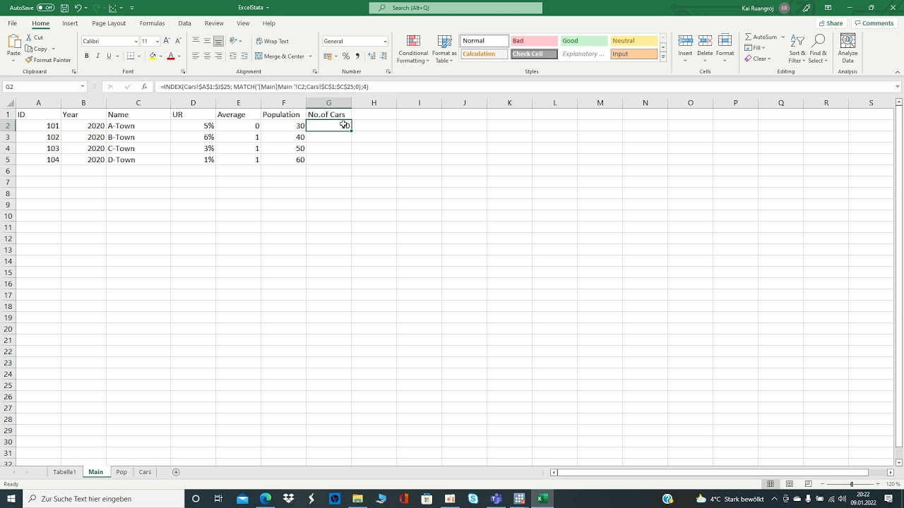 Excel and Stata: Index Match and Merge || Combine Datasets || Panel Data