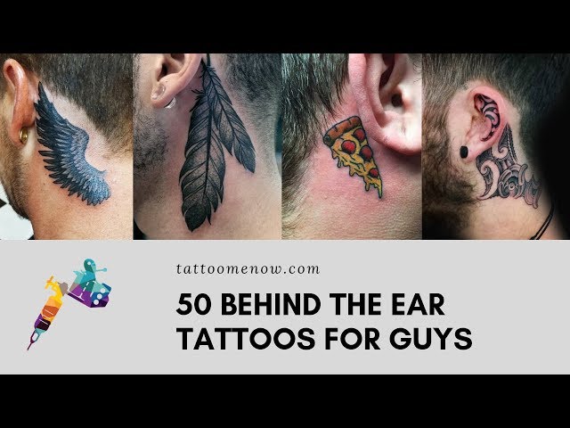 Cross Tattoos Behind Ear Men