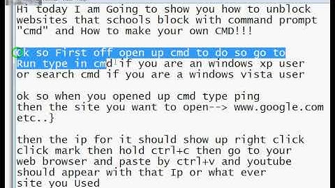 Unblock Blocked Websites With Cmd Command prompt Part 1