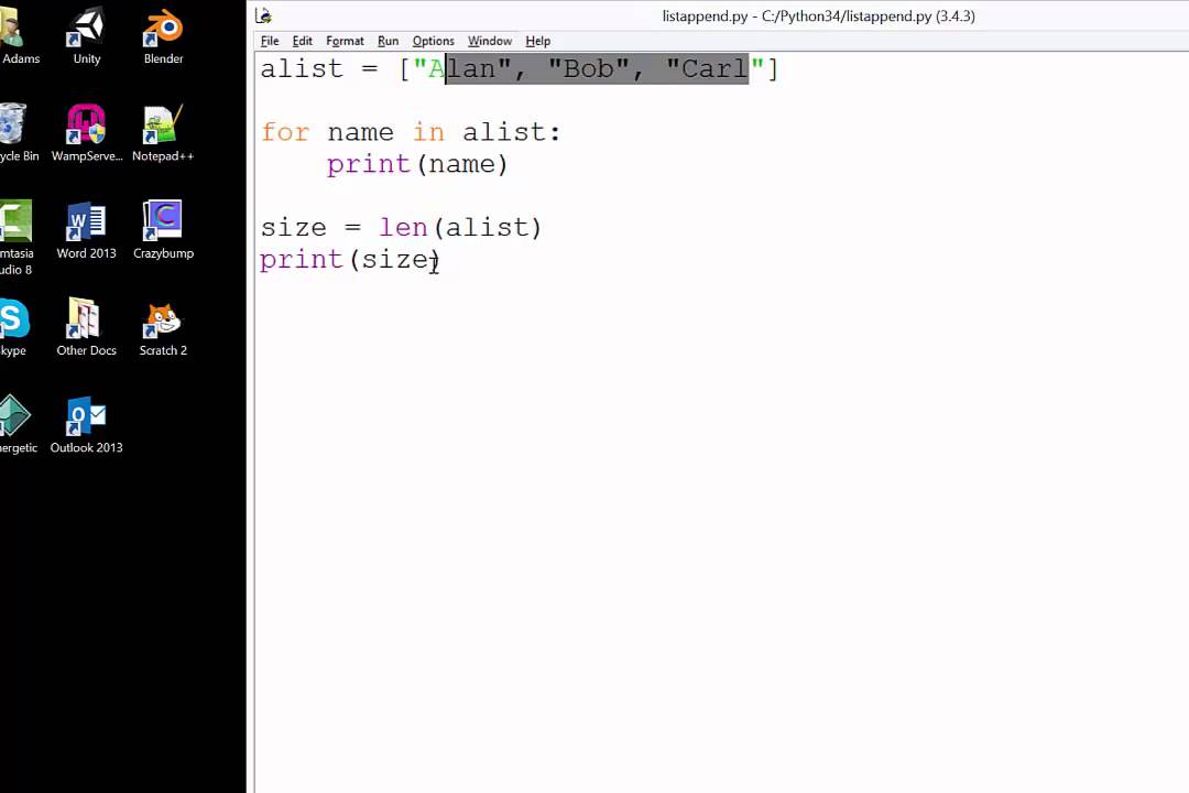 15. Printing all elements a list in Python - YouTube