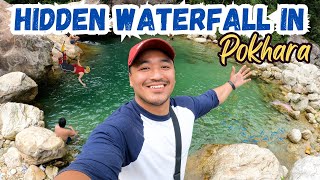 Extreme cliff-dive & secret waterfall || Adventure in Pokhara 🇳🇵