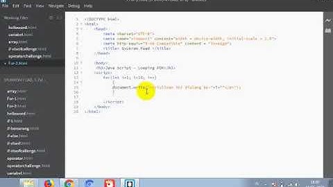 Belajar coding java script looping menggunakan Bracket
