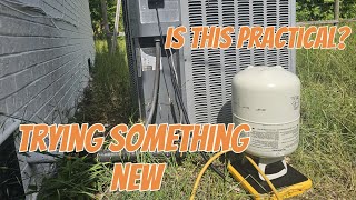 Charging Central A/C System With One Hose Method | HVAC