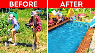 How To Build Your Own Swimming Pool || Cool DIYs And Crafts For Your Backyard